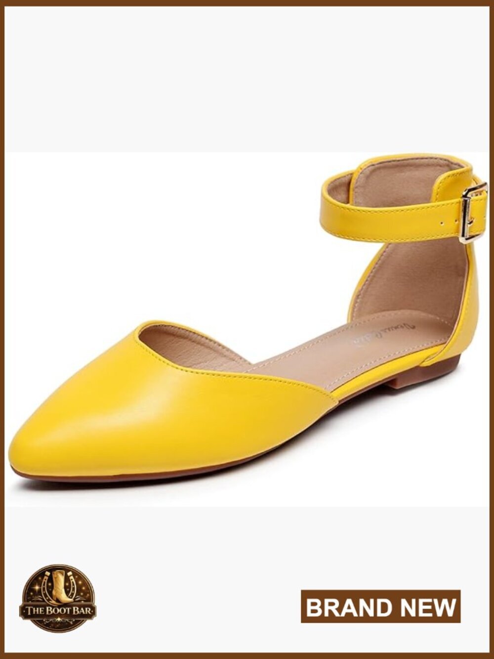 Women's D'Orsay Strap Flat Shoes - Ankle Buckle, Padded Insole, Slip-On